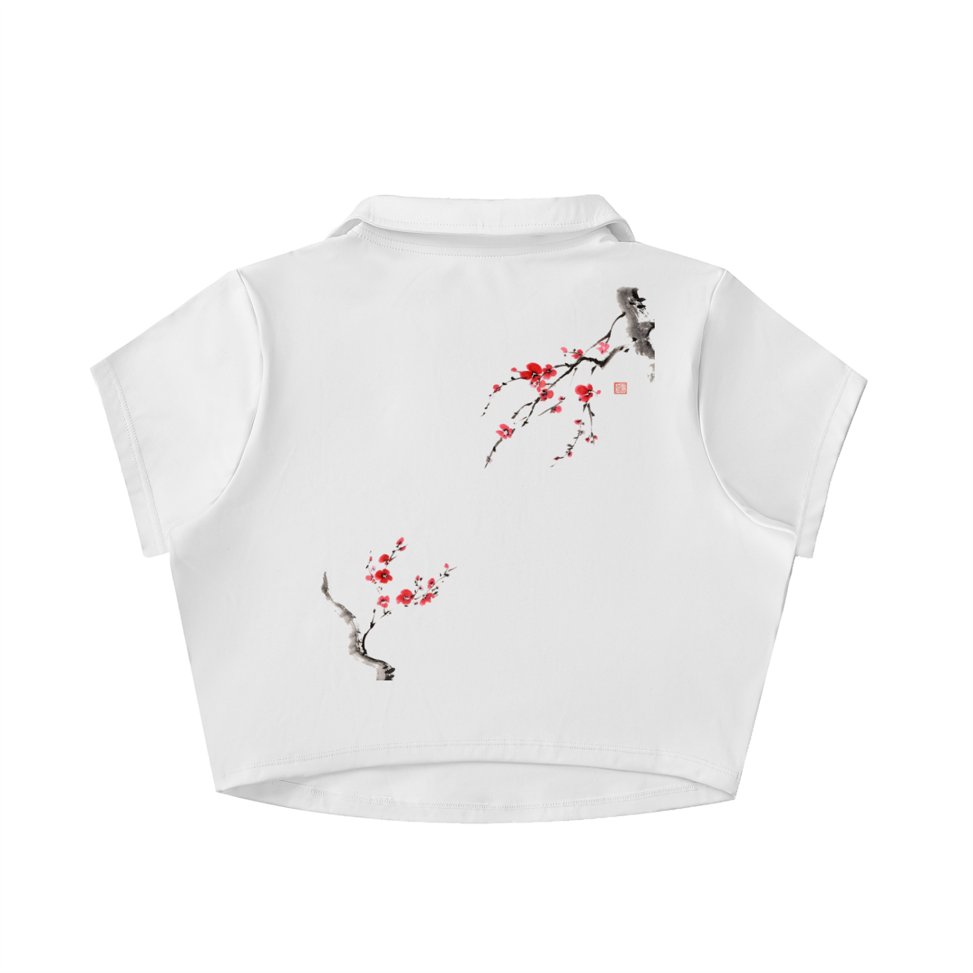 V-Neck Lapel Crop Top