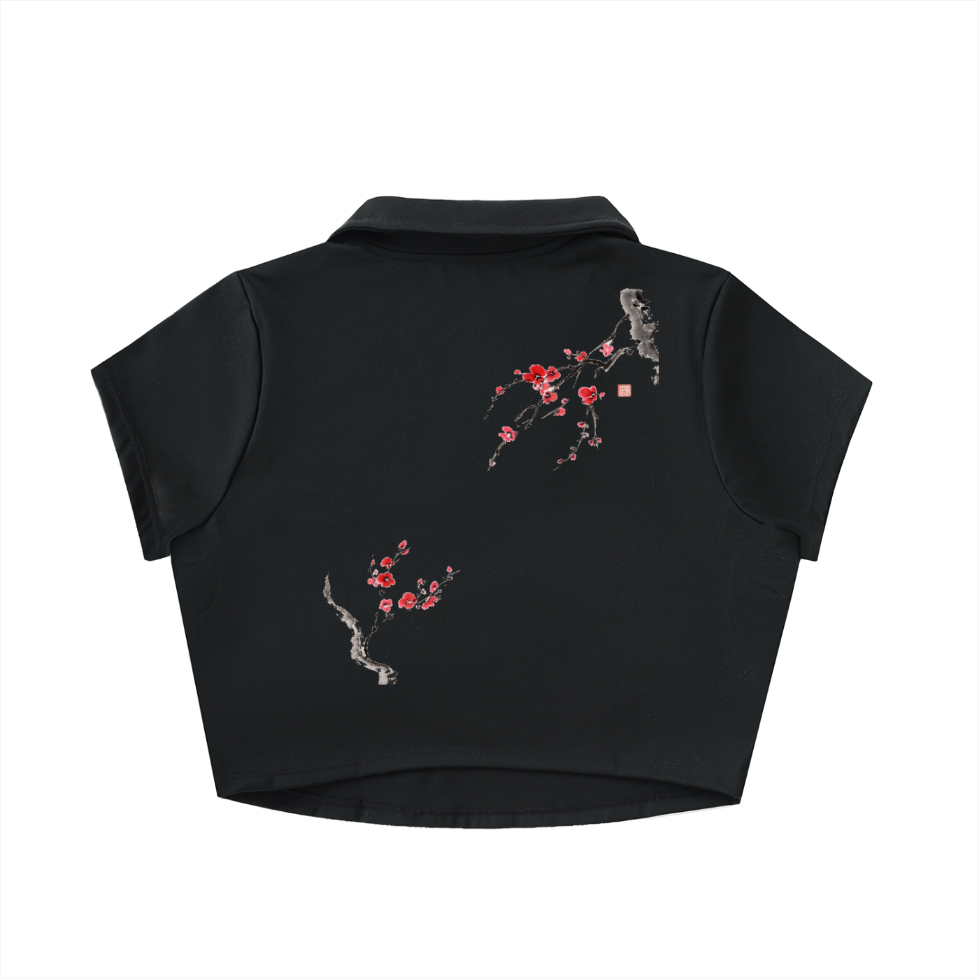 V-Neck Lapel Crop Top