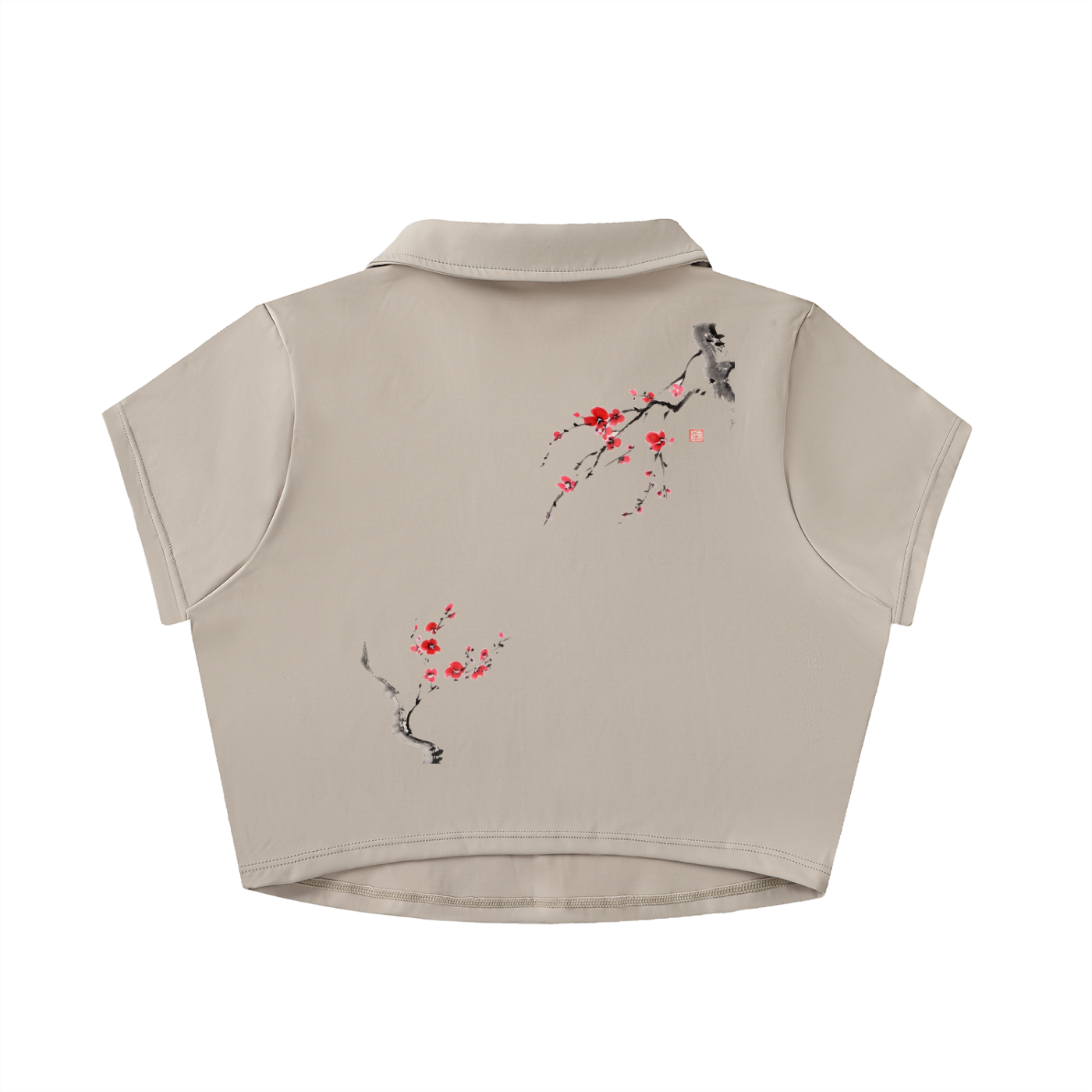 V-Neck Lapel Crop Top