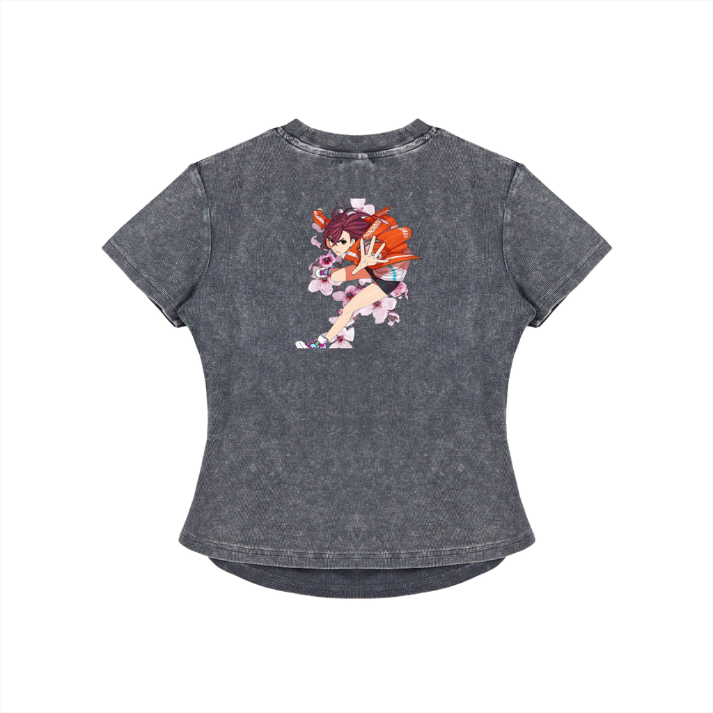 Vintage Washed Bodycon Cotton T-Shirt