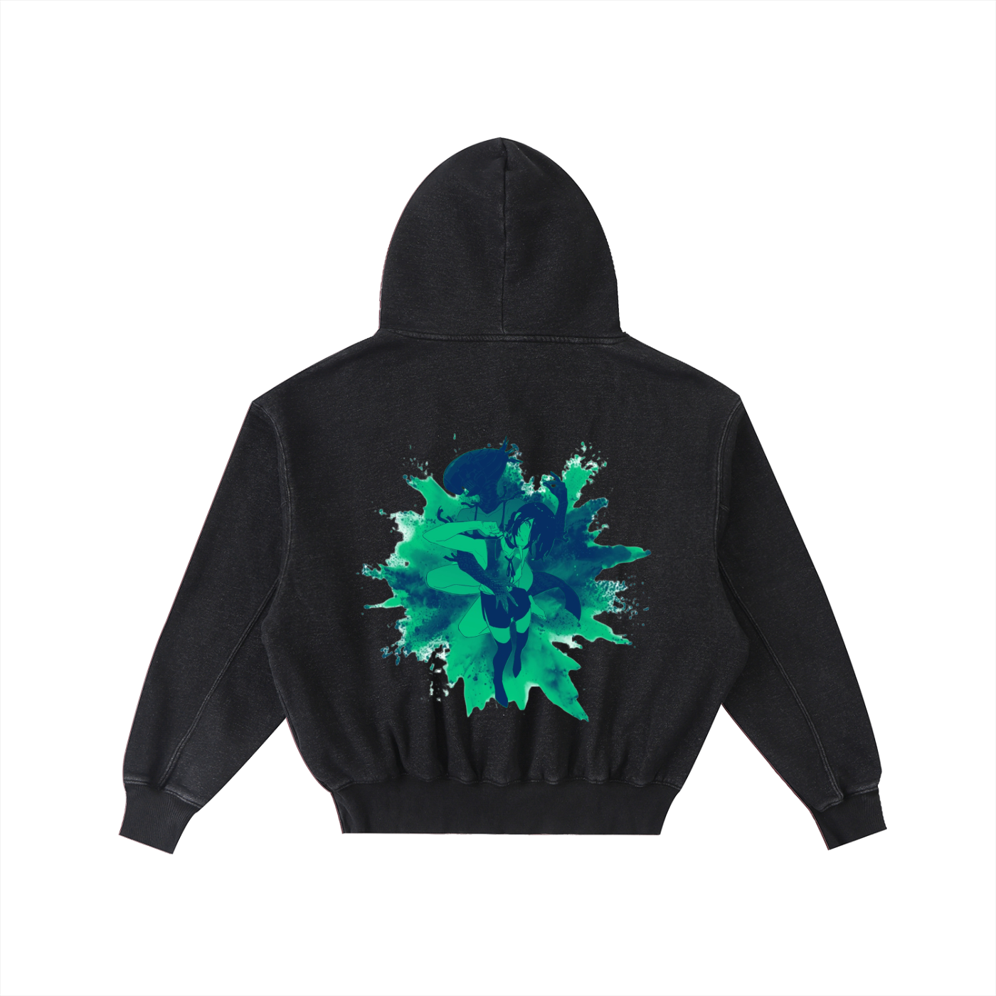 Frayed Enzyme Washed Fleece Hoodie