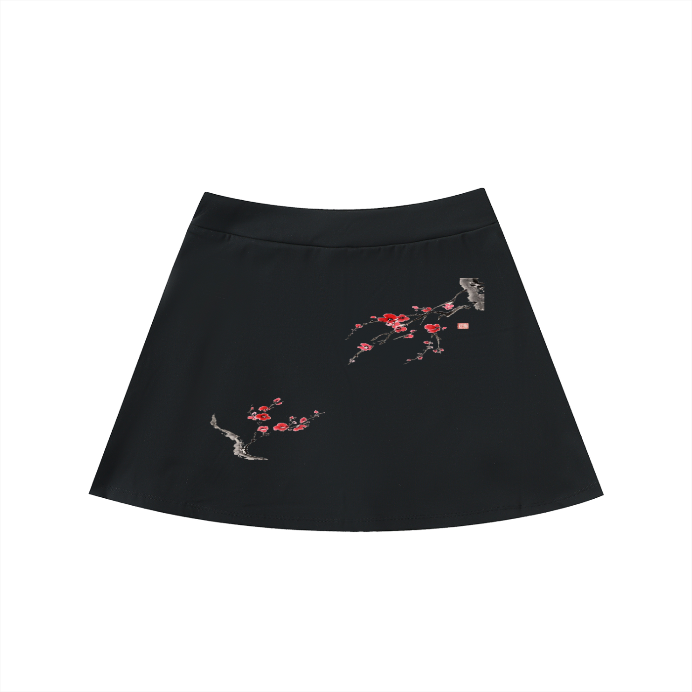 High-Waist Pocketed A-Line Skirt