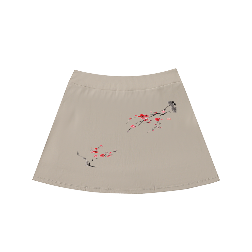 High-Waist Pocketed A-Line Skirt