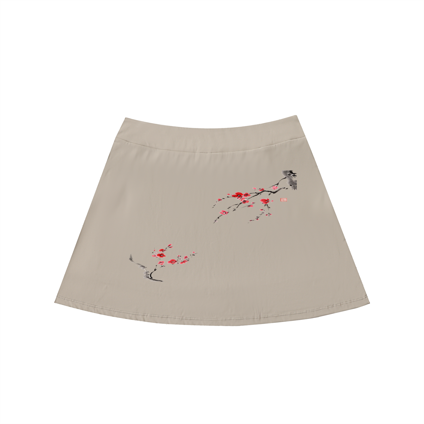 High-Waist Pocketed A-Line Skirt