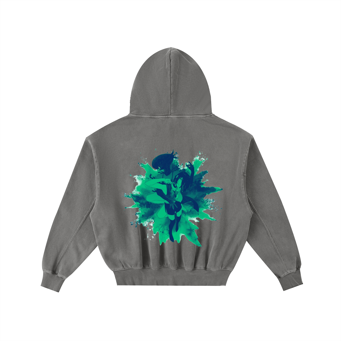 Frayed Enzyme Washed Fleece Hoodie
