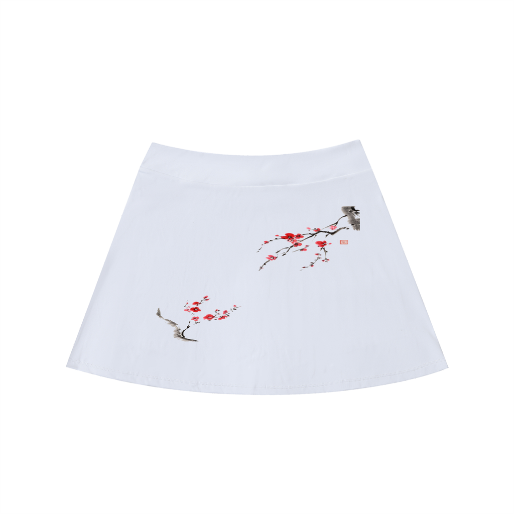 High-Waist Pocketed A-Line Skirt