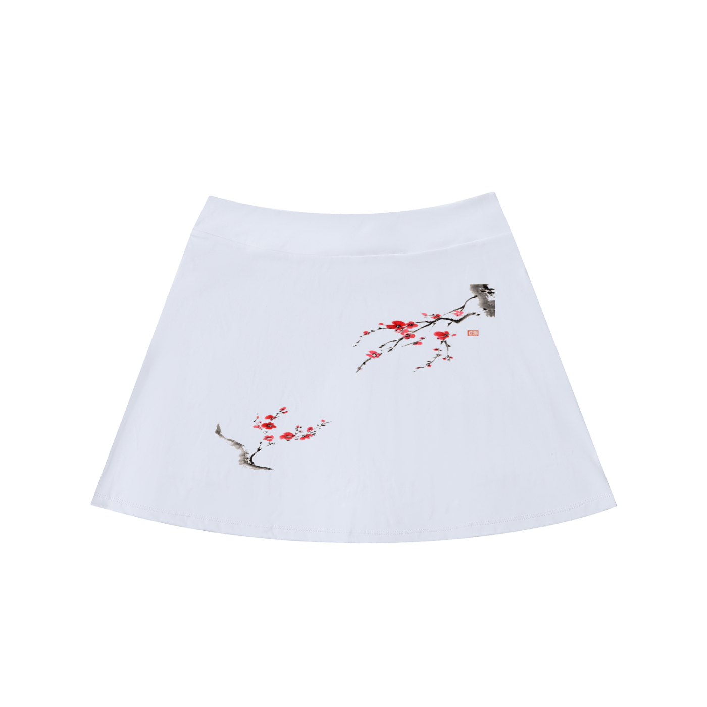 High-Waist Pocketed A-Line Skirt