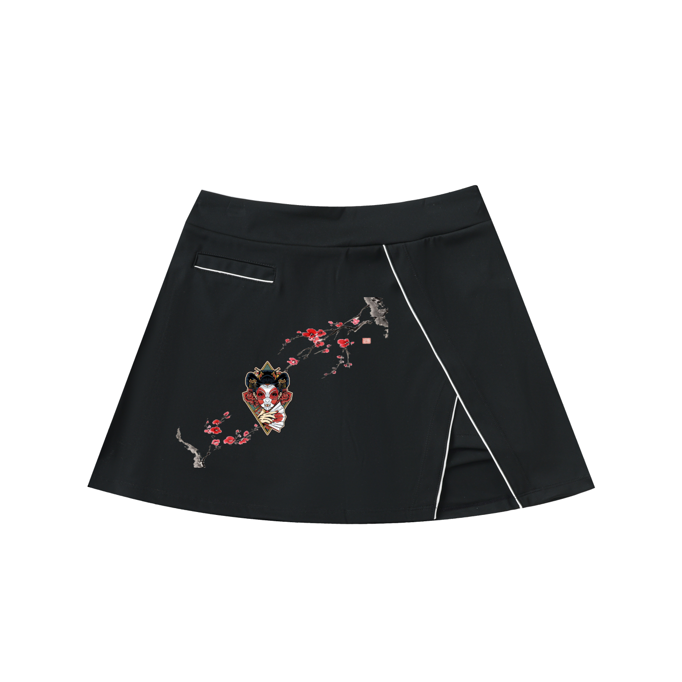 High-Waist Pocketed A-Line Skirt