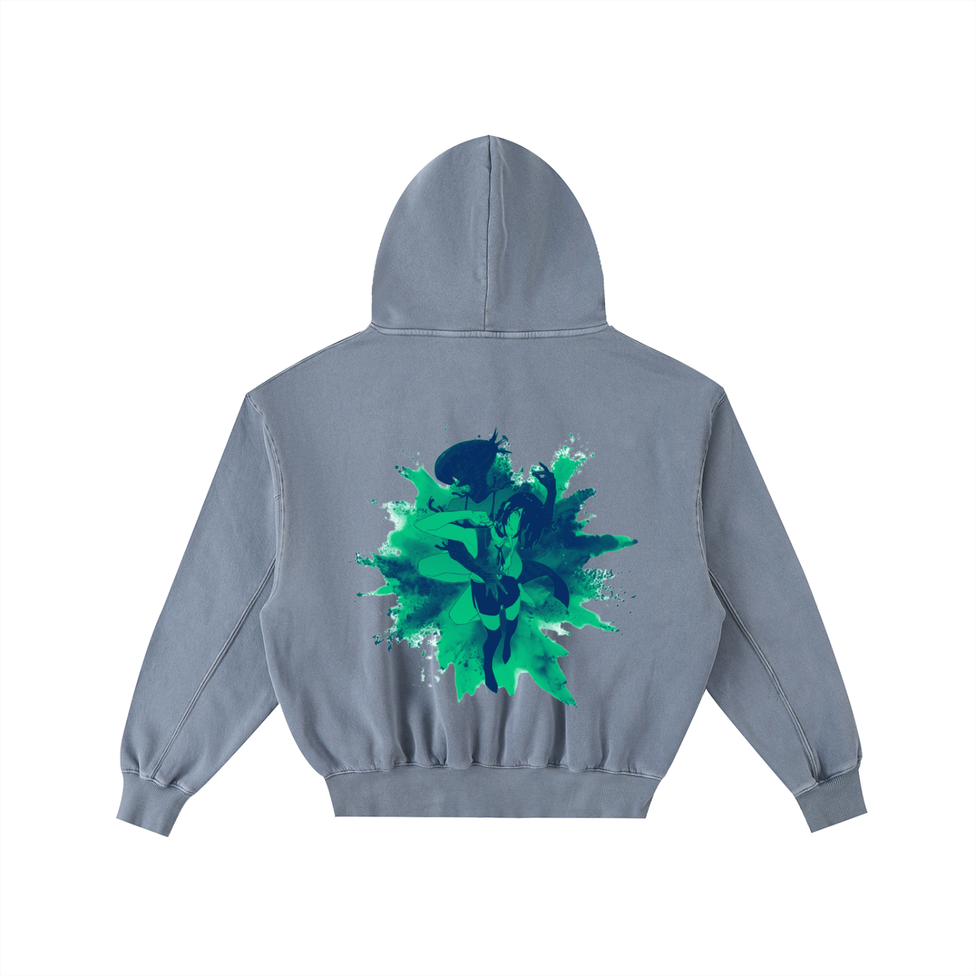 Frayed Enzyme Washed Fleece Hoodie