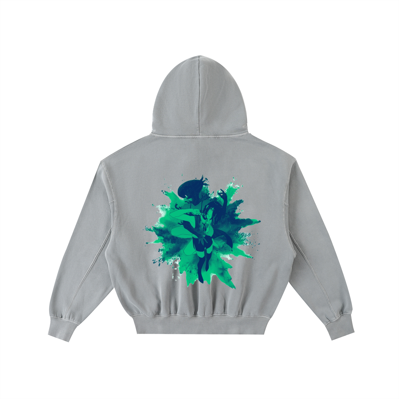 Frayed Enzyme Washed Fleece Hoodie