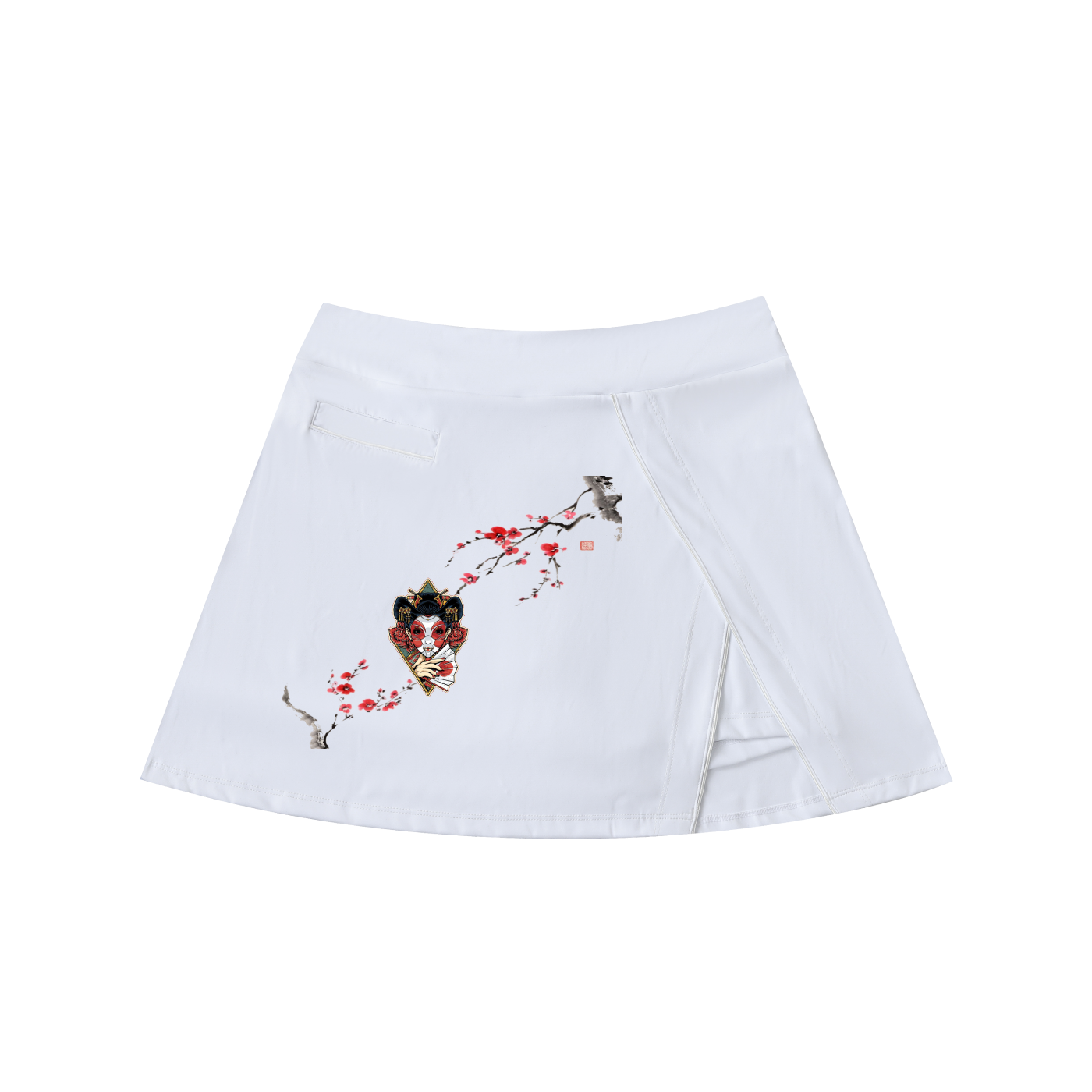 High-Waist Pocketed A-Line Skirt