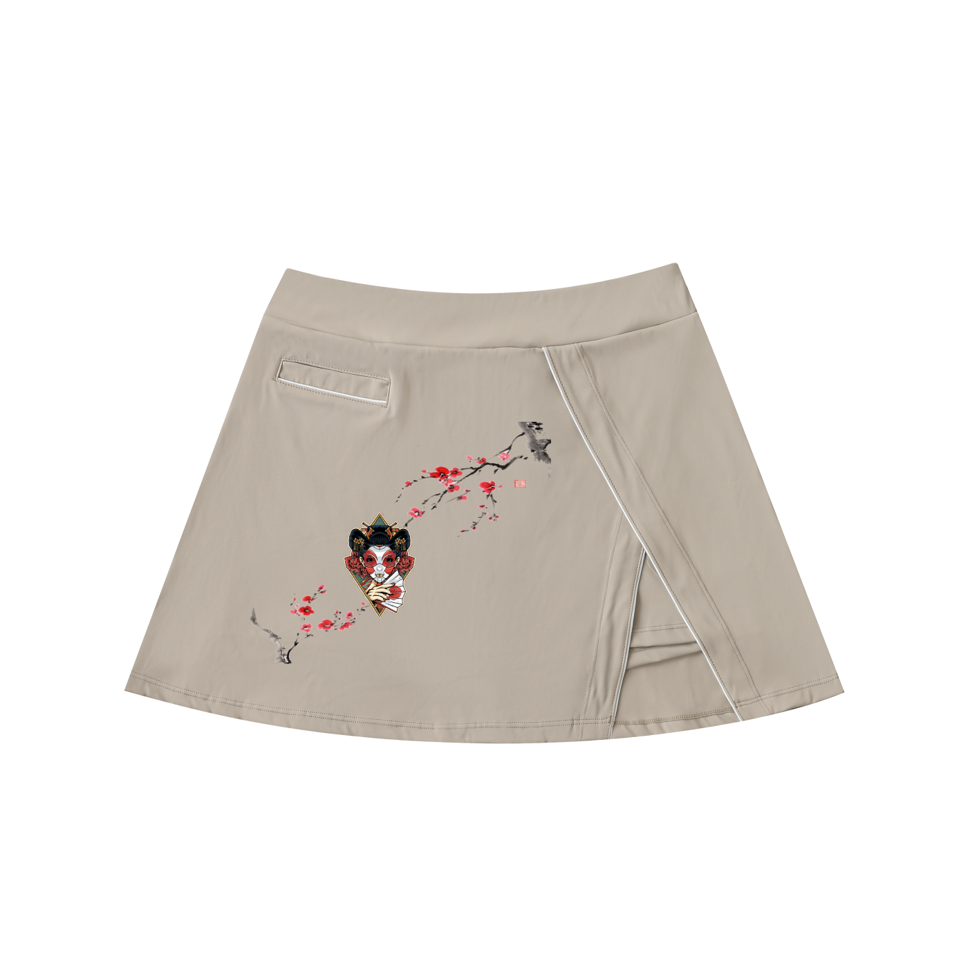 High-Waist Pocketed A-Line Skirt